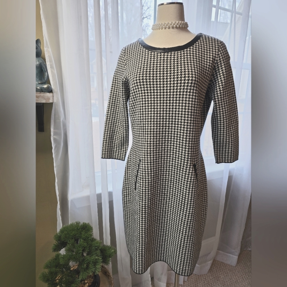 Lauren Ralph Lauren Dress, Size L, Black & White Houndstooth